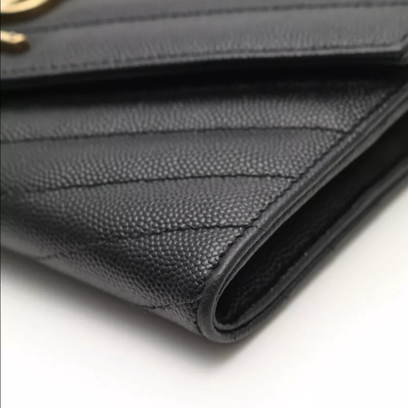 Saint Laurent Metallic Calfskin Monogram Chain Wallet Gold  SAINT LAURENT PARIS Monogram chain wallet